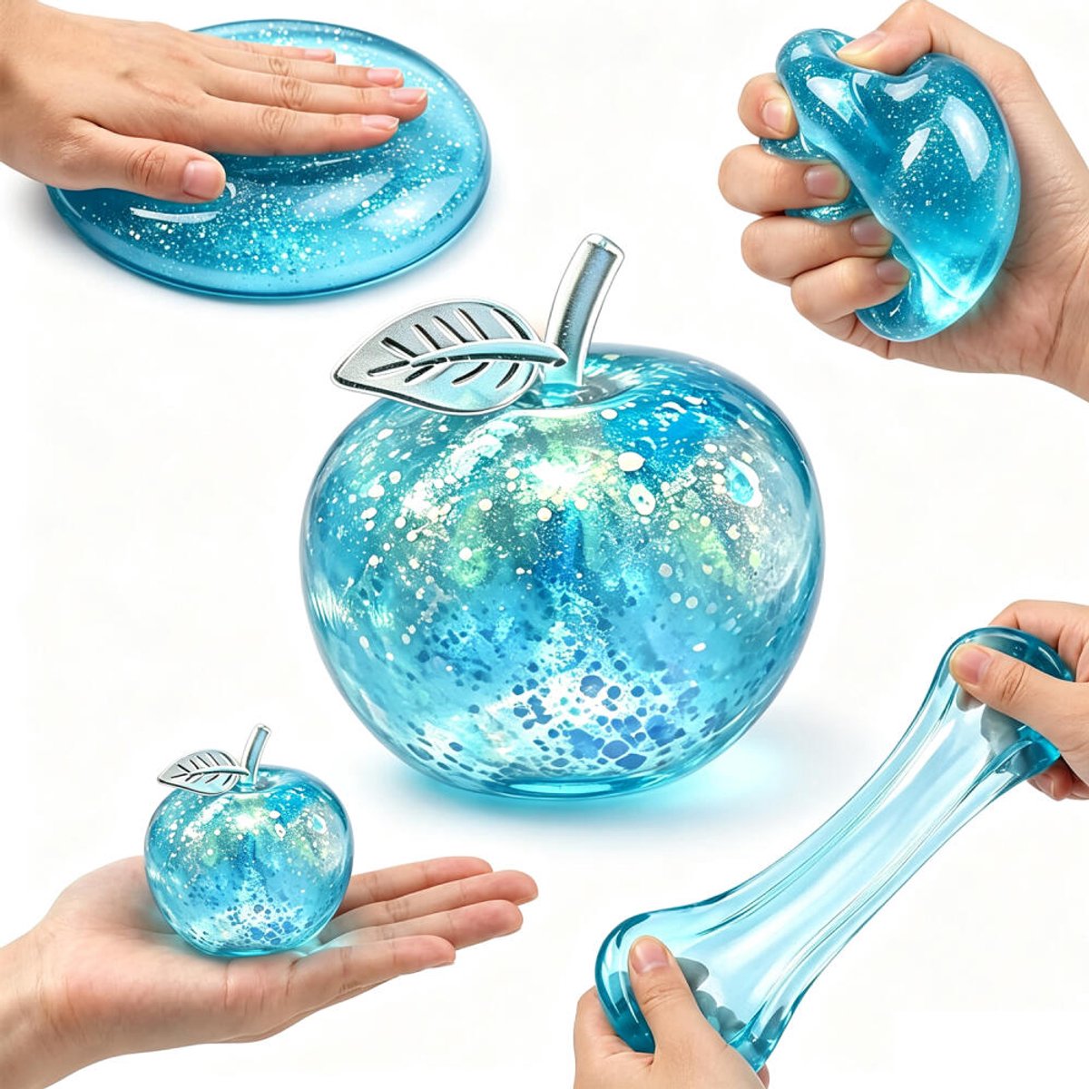 Sensorisch speelgoed - Decompressiespeeltje - Appel Squishy - Slow Rising Squishy kubus - Anti Stress Speelgoed - Slow Rising Fidget Toy - Angst Te Verminderen - Knijpbal - fidget toys volwassenen