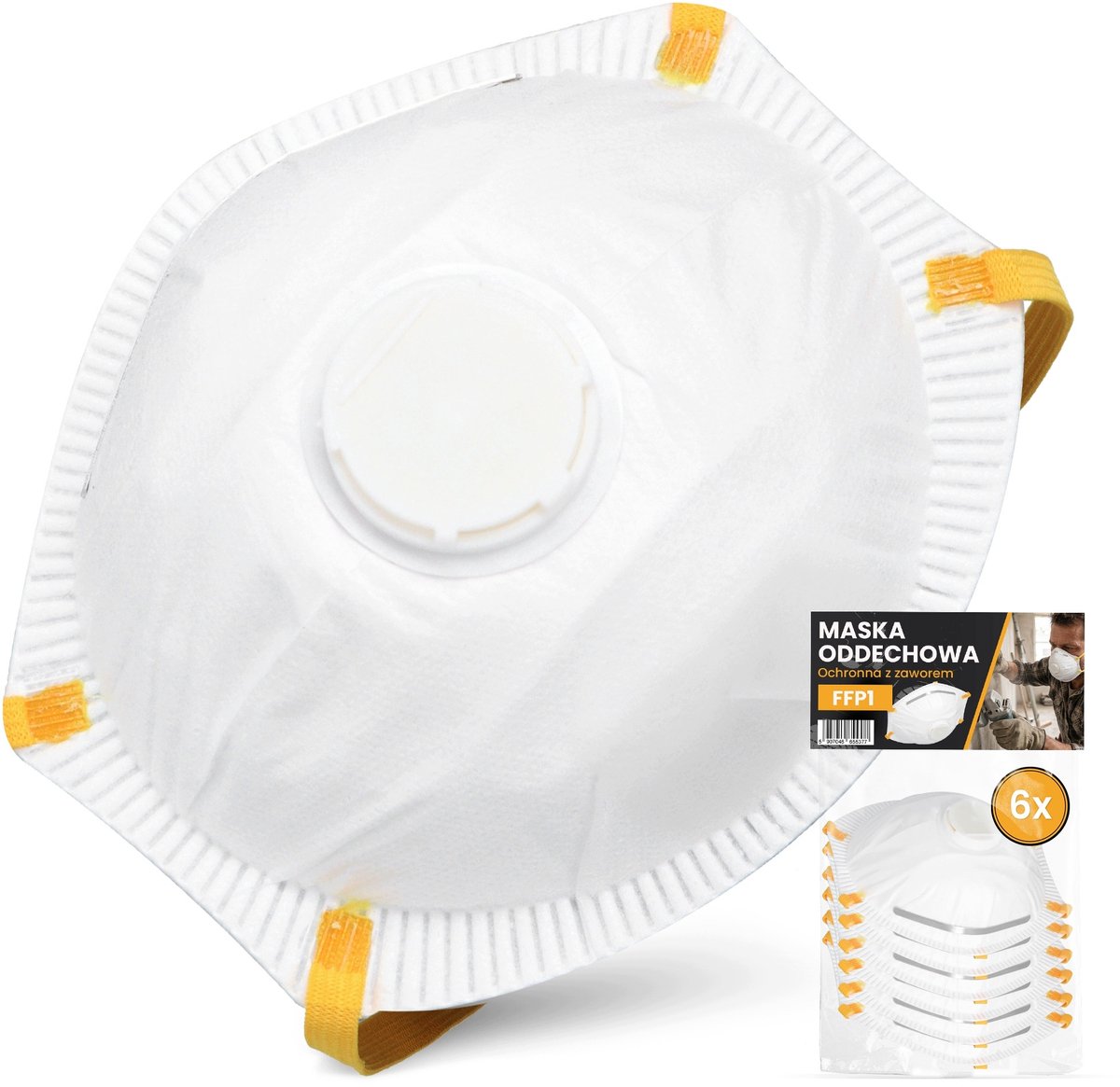 6x Stofmasker FFP1 met Ventiel - Bouw, Werk, Ademhalingsbescherming
