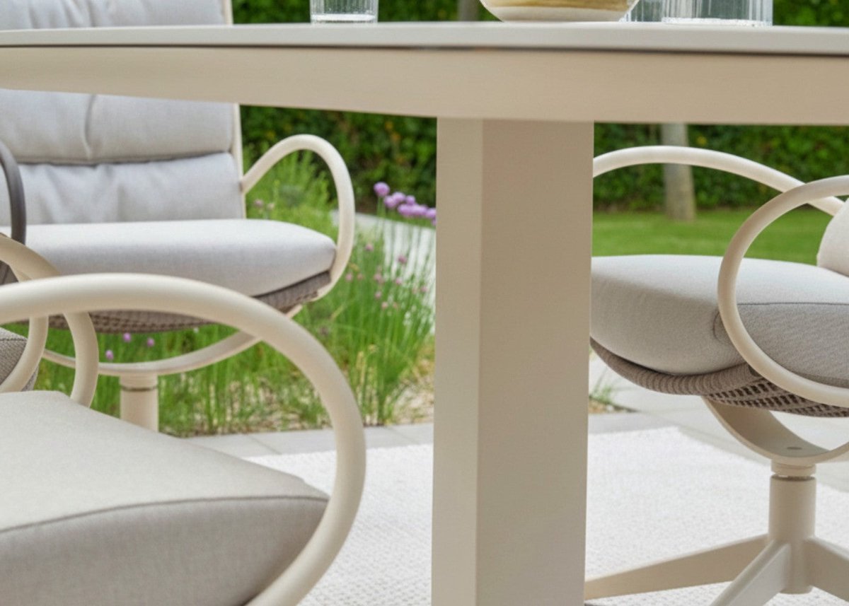 Apple Bee Zanzibar Table de jardin - Oyster - 220x110x77cm - Ovale danois
