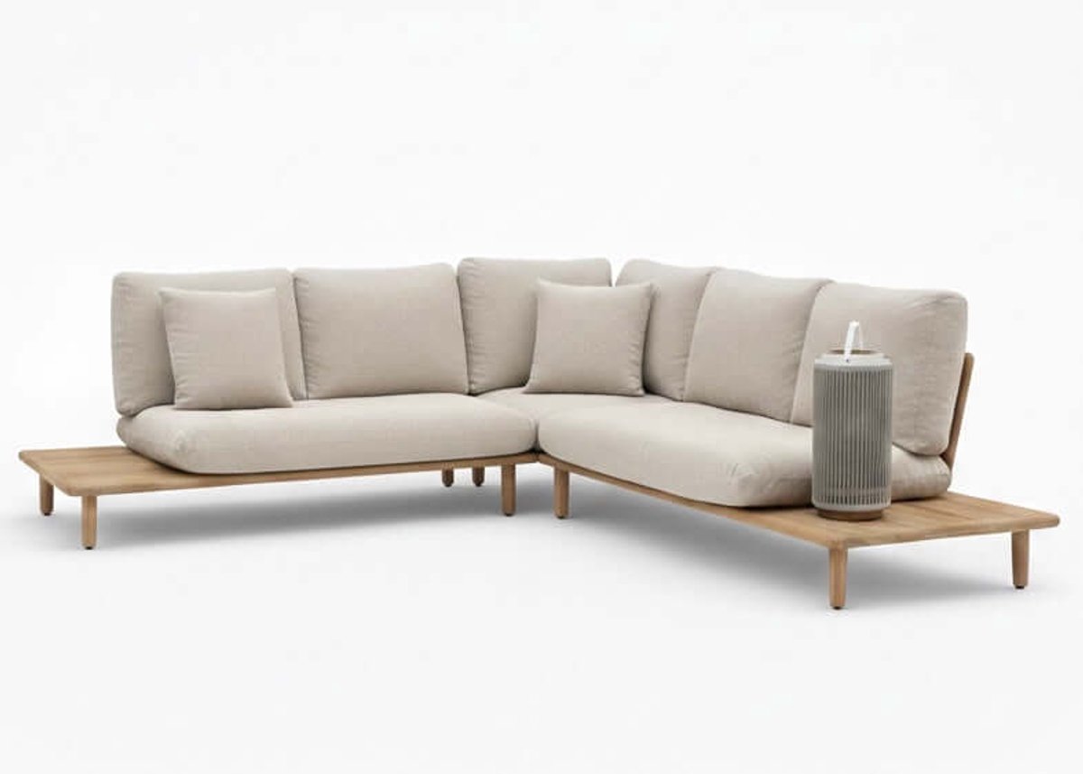 Apple Bee Sling Teak Loungeset 260x260 cm – Hoge Rug – BEE WETT® - nr.4