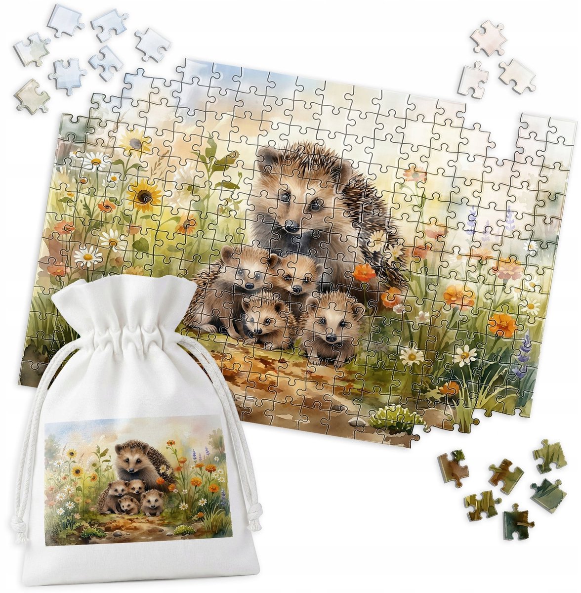 Puzzel Egel Aquarel 252 Stukjes - Leuk voor Kinderen en Gezin