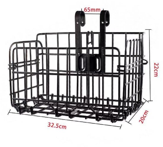 Deze fietsmand voor achterop de fiets is een opvouwbare metalen mand met een grote capaciteit en een snelsluitingssysteem, geschikt voor volwassenen en mannen. Je kunt er huisdieren, fruit en boodschappen in vervoeren. van Merkloos — afbeelding 2