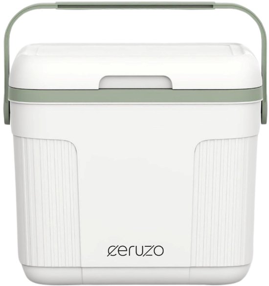 Ceruzo Koelbox 10L - Compact- Koelelement in Deksel - Camping Koelbox –Wit Groen van Merkloos — afbeelding 5