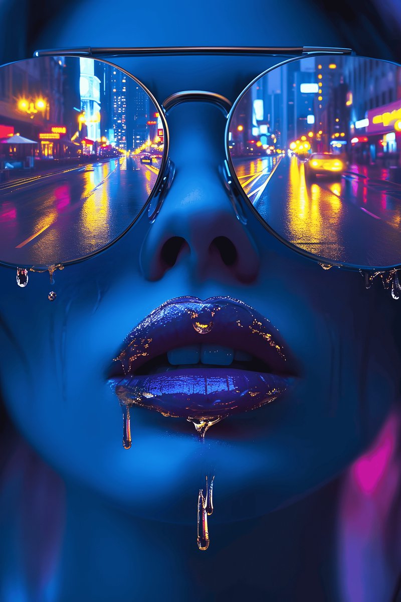 Zonnebril Abstract Poster - Moderne Muurdecoratie - Wanddeco - Zonnebril - Neon - Wanddecoratie - posters - formaat 30x40cm - XS2054MT