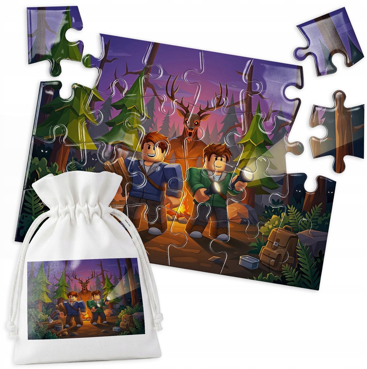 Houten Puzzel 24 Stukjes - Bosdieren thema