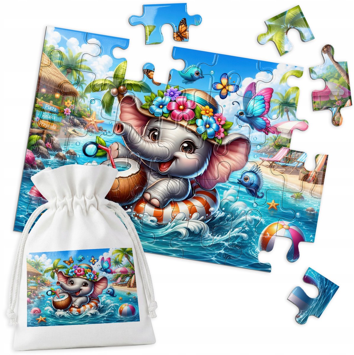 Tropische Olifantpuzzel - 35 stukjes