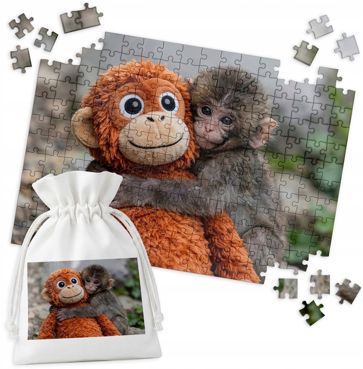 Puzzel met Aap & Knuffel - 192 Stukjes - Leuke Gezinsactiviteit
