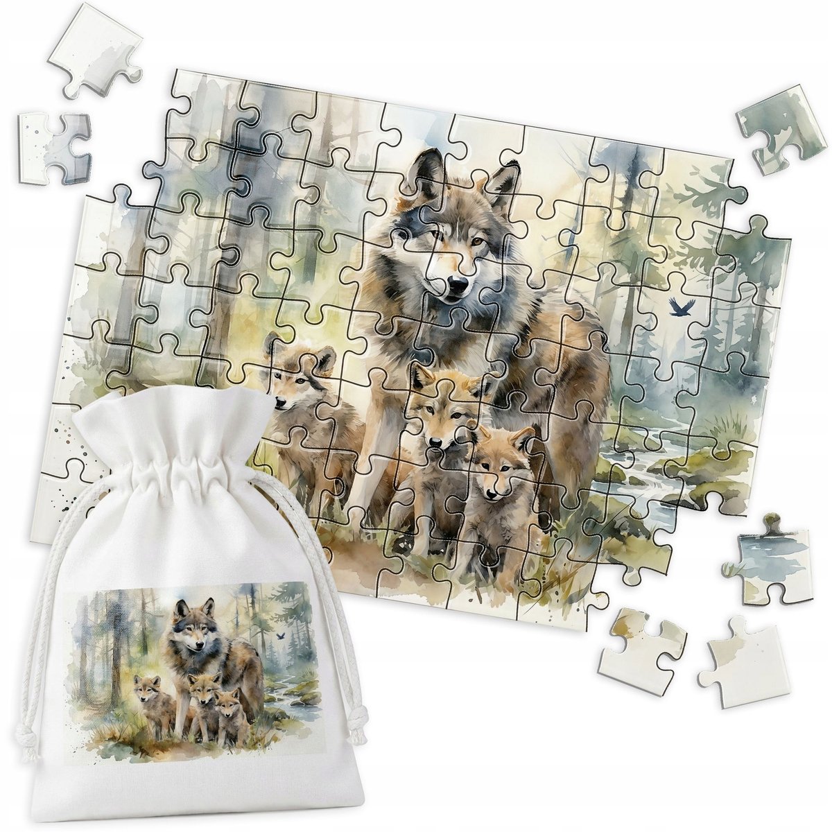 Traditionele Puzzel - Wolf Beeld 70 Stukjes