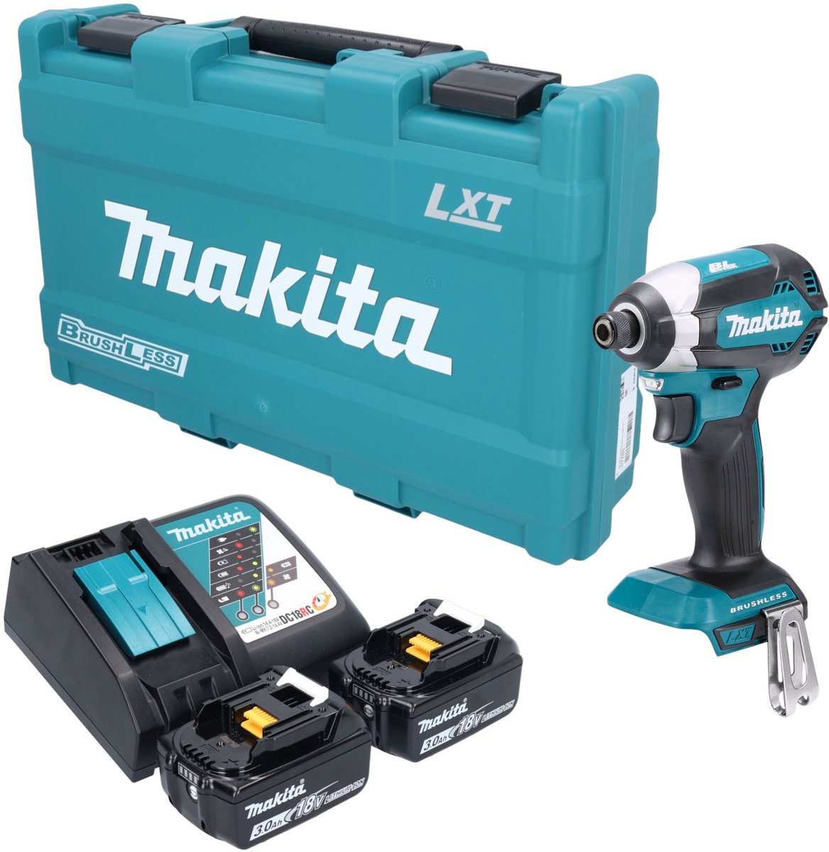 Makita DTD 153 RFK accu-slagmoersleutel 18 V 170 Nm 1/4" borstelloos + 2x accu 3,0 Ah + oplader + koffer