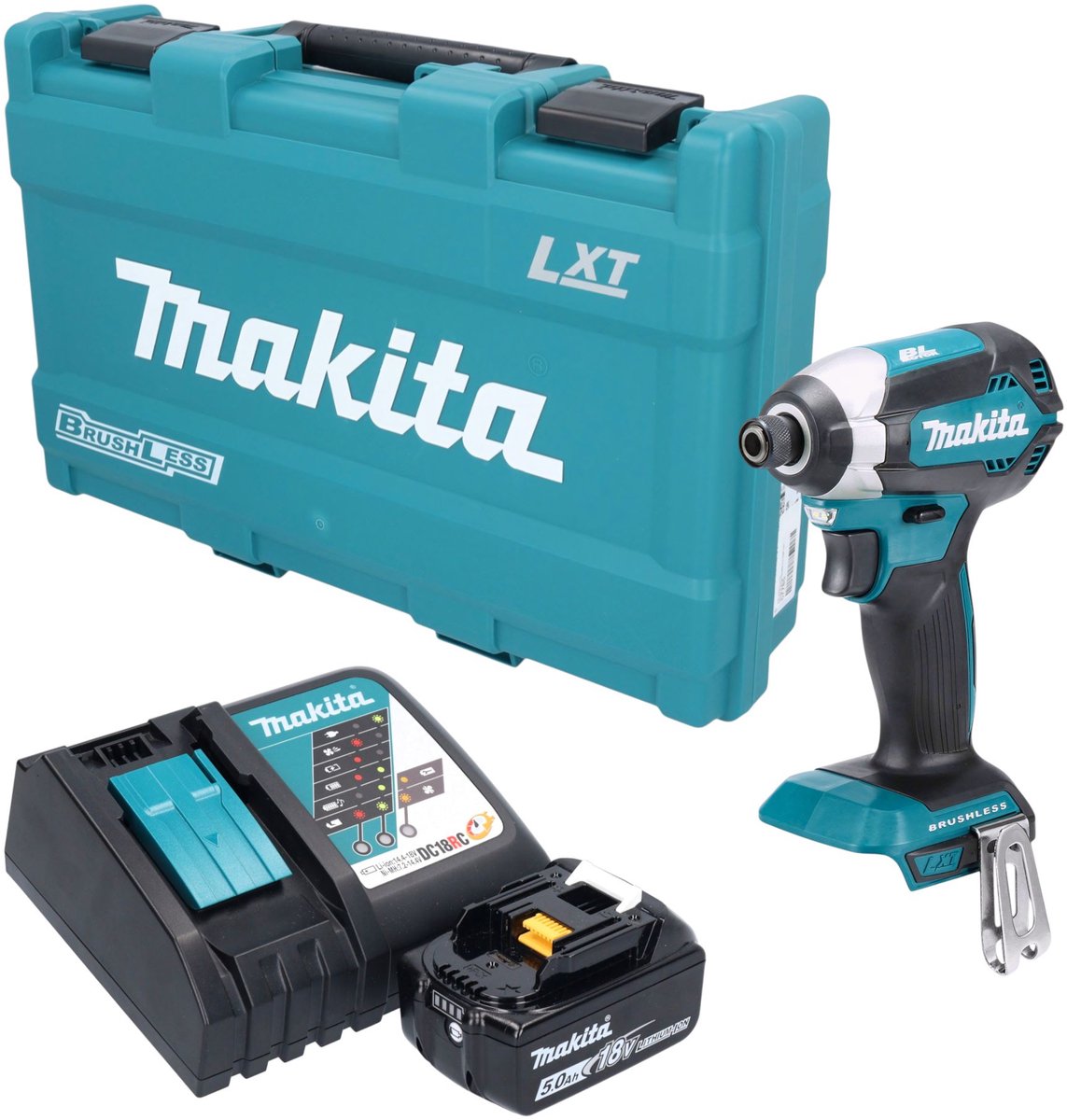 Makita DTD 153 RT1K accu-slagmoersleutel 18 V 170 Nm 1/4" borstelloos + 1x accu 5,0 Ah + oplader + koffer