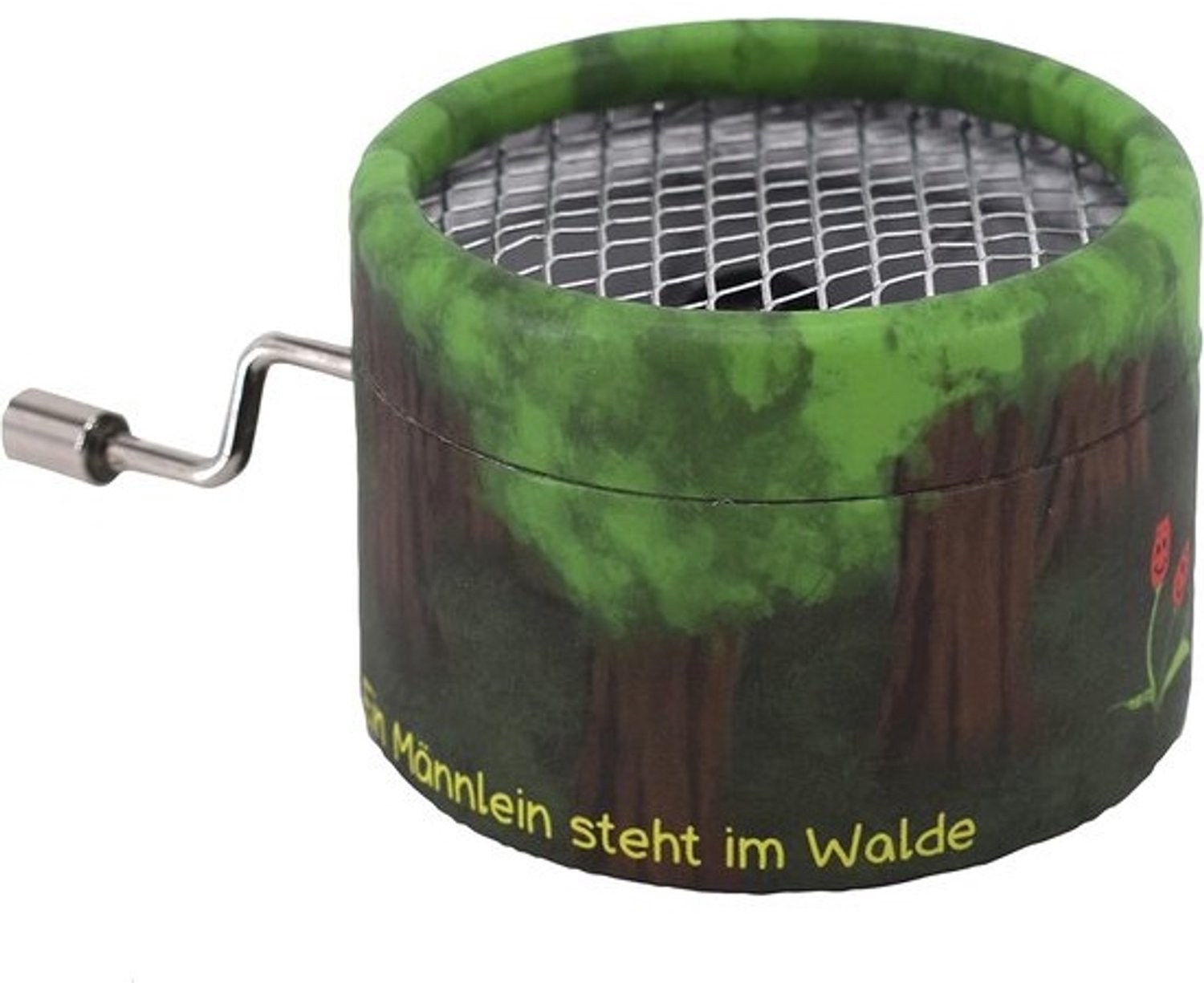 Houten Muziekdoosje 'Ein Mannlein steht im Walde' met Handopwinder - Robuust en Kindvriendelijk