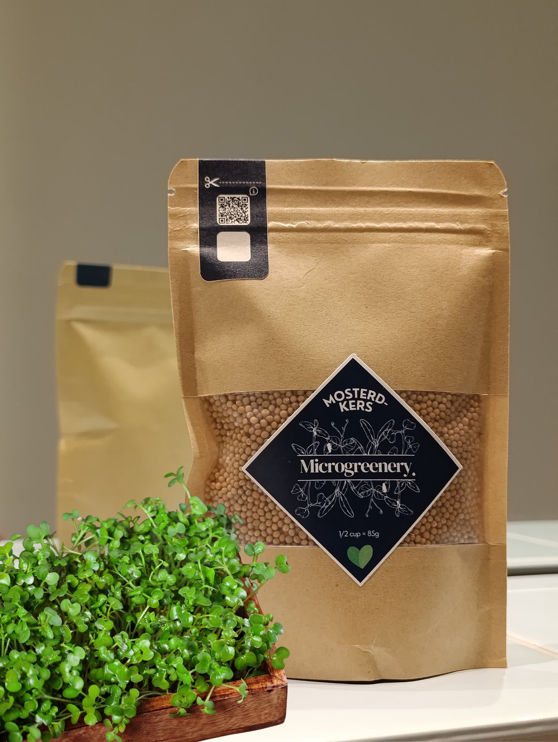 Microgreenery witte mosterd kiemgroentezaden 85g zaden voor kiemgroenten Sinapis alba