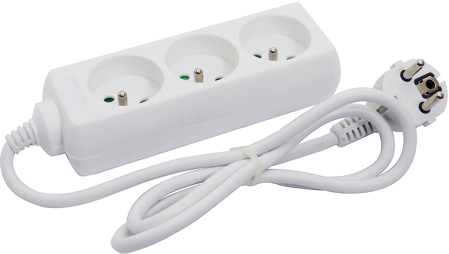 SnelShoppen - 3 Stekkers, 16 A met Aarde, 1 Meter Kabel, Compacte Stekkerdoos voor Thuis, Tuin, Camping en Feestjes