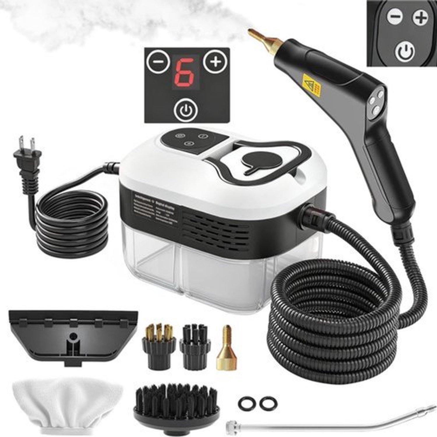 Stoomreiniger Handbediend - 2500 W Vermogen - Hoge Druk 1,8-4,5 Bar - 105°C Temperatuur - Multifunctioneel - Handstoomreiniger
