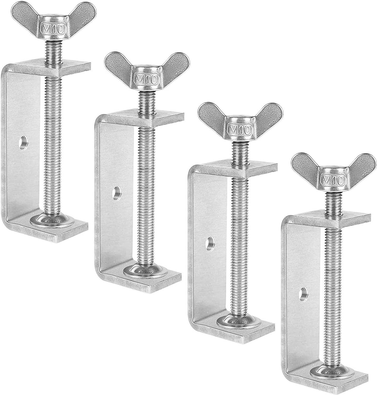 4pcs C Clamps, Stainless Steel, C Clamps, 53-78 mm, Screw Clamp Adjustable Jaw Openings, Carrying Clamp, Fixing Pliers, Table Clamp, Support Clamp for