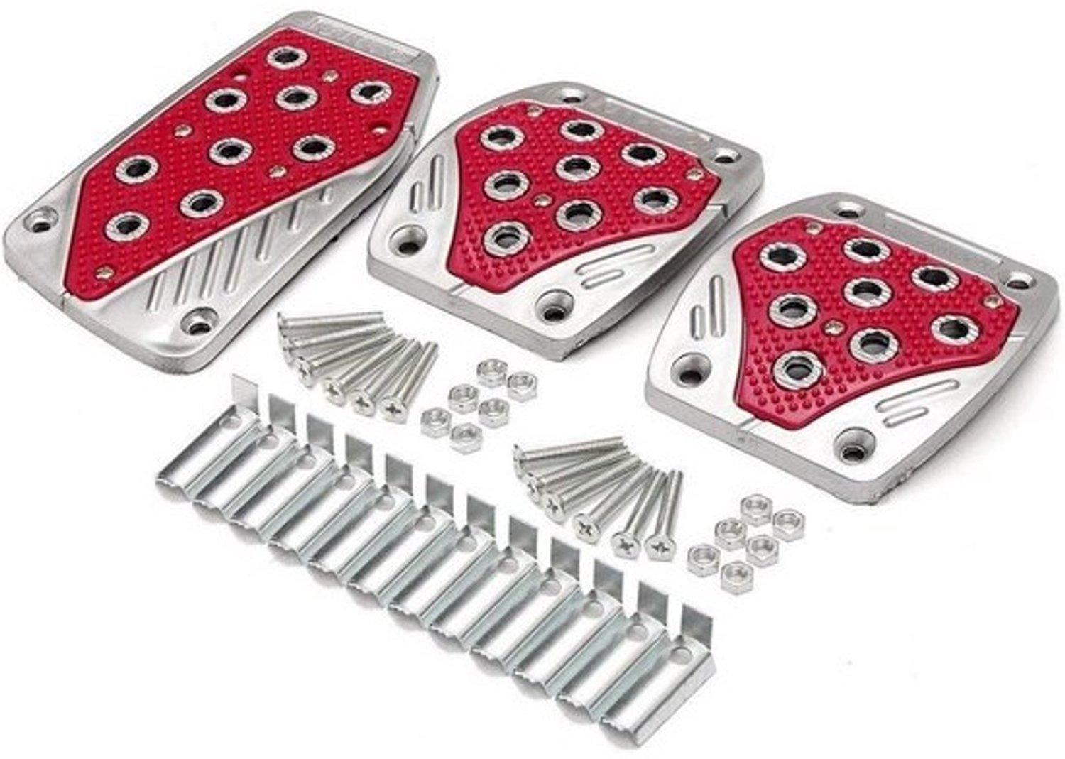 Auto Pedaal Covers - Voetpads Set - Veilig Rijden - Antislip Grip - 3 Stuks - Rood
