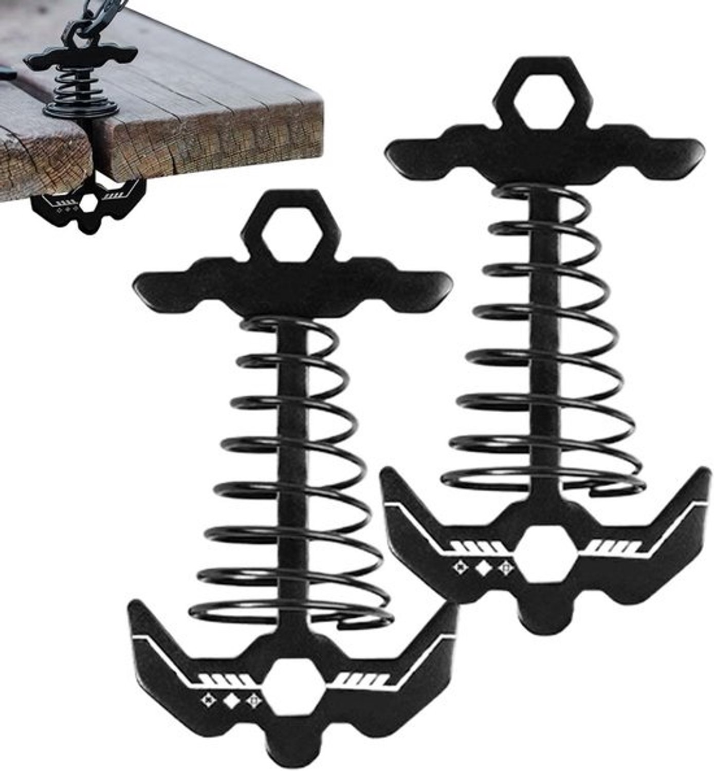 Dekmeubelankers Visgraat - Tentstokken Spanner - Buiten Kamperen - Verbeterde Bodemgreep - 10 x 5 cm - Xuan Anker