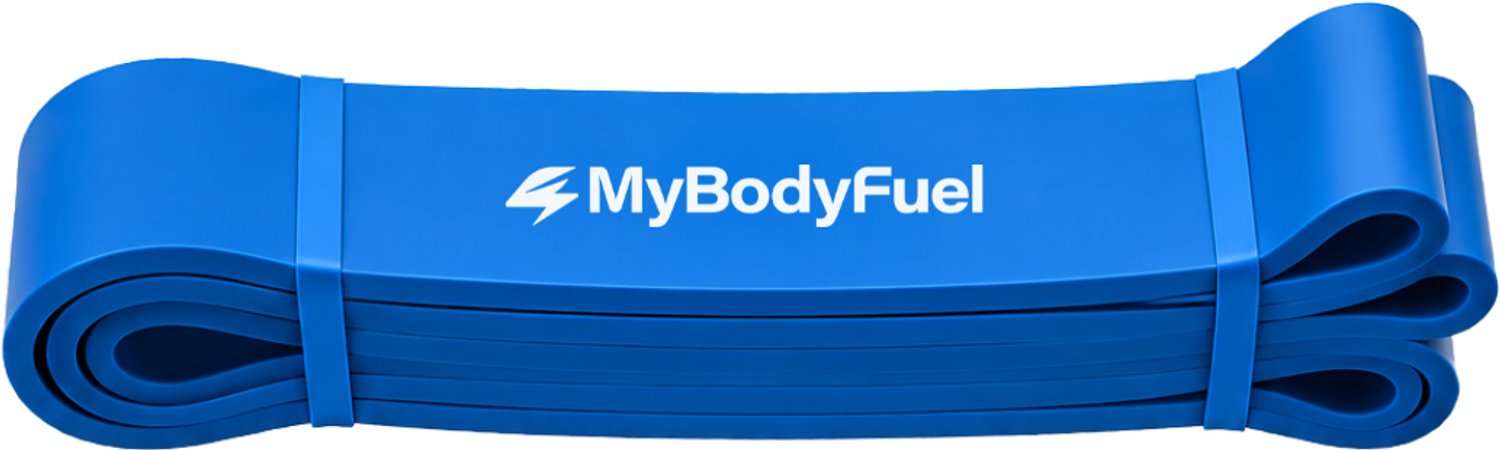 MyBodyFuel - Weerstandsband - Power Band - Fitness Elastiek - Resistance Band voor Pull Ups, Krachttraining & Stretching - 30-80 kg - Blauw
