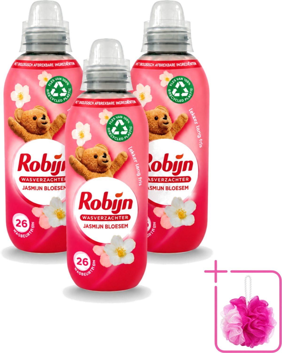 3 x Robijn – Wasverzachter – Jasmijn Bloesem – 650 ml - Bulkverpakking - Wasverzachter jasmijn bloesem - Douchemop - Wasverzachter jasmijn