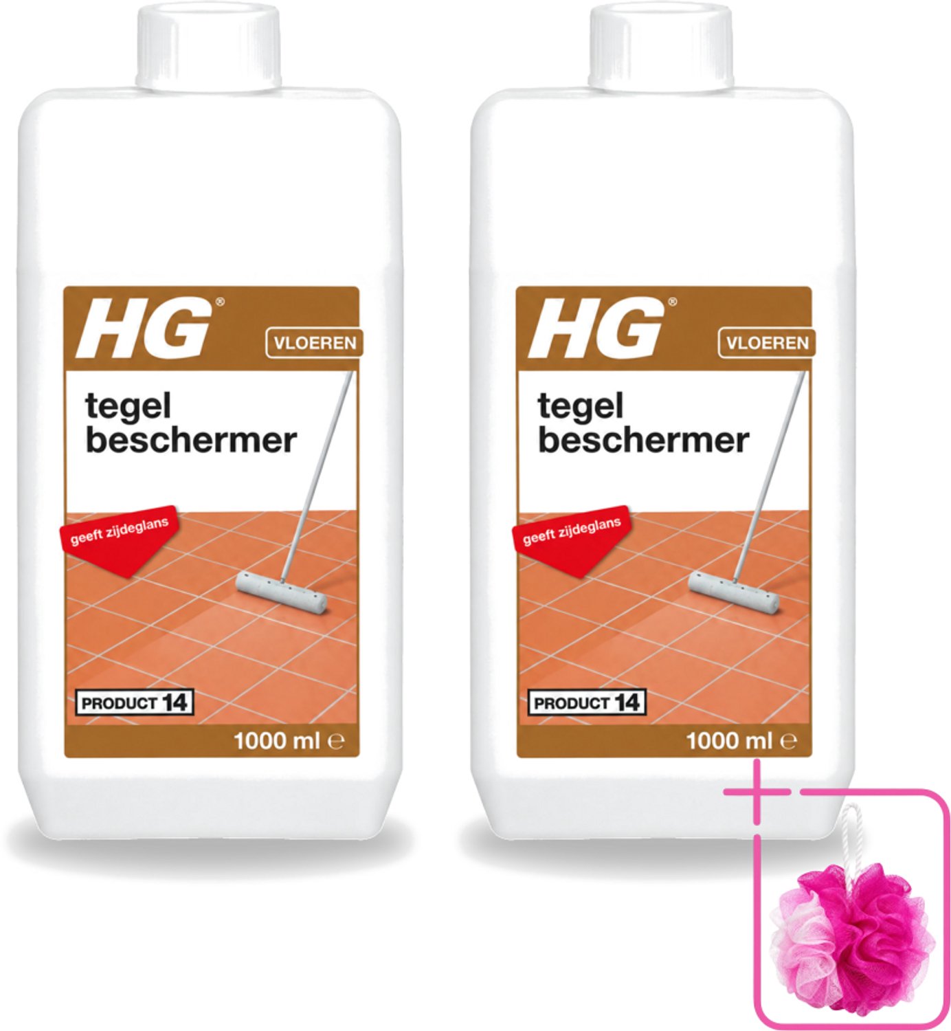 2 x HG - Vloeren - Tegelbeschermer - Geeft Zijdeglans - 1L - Bulkverpakking - Tegelbeschermer - Douchemop - Slijtagebescherming