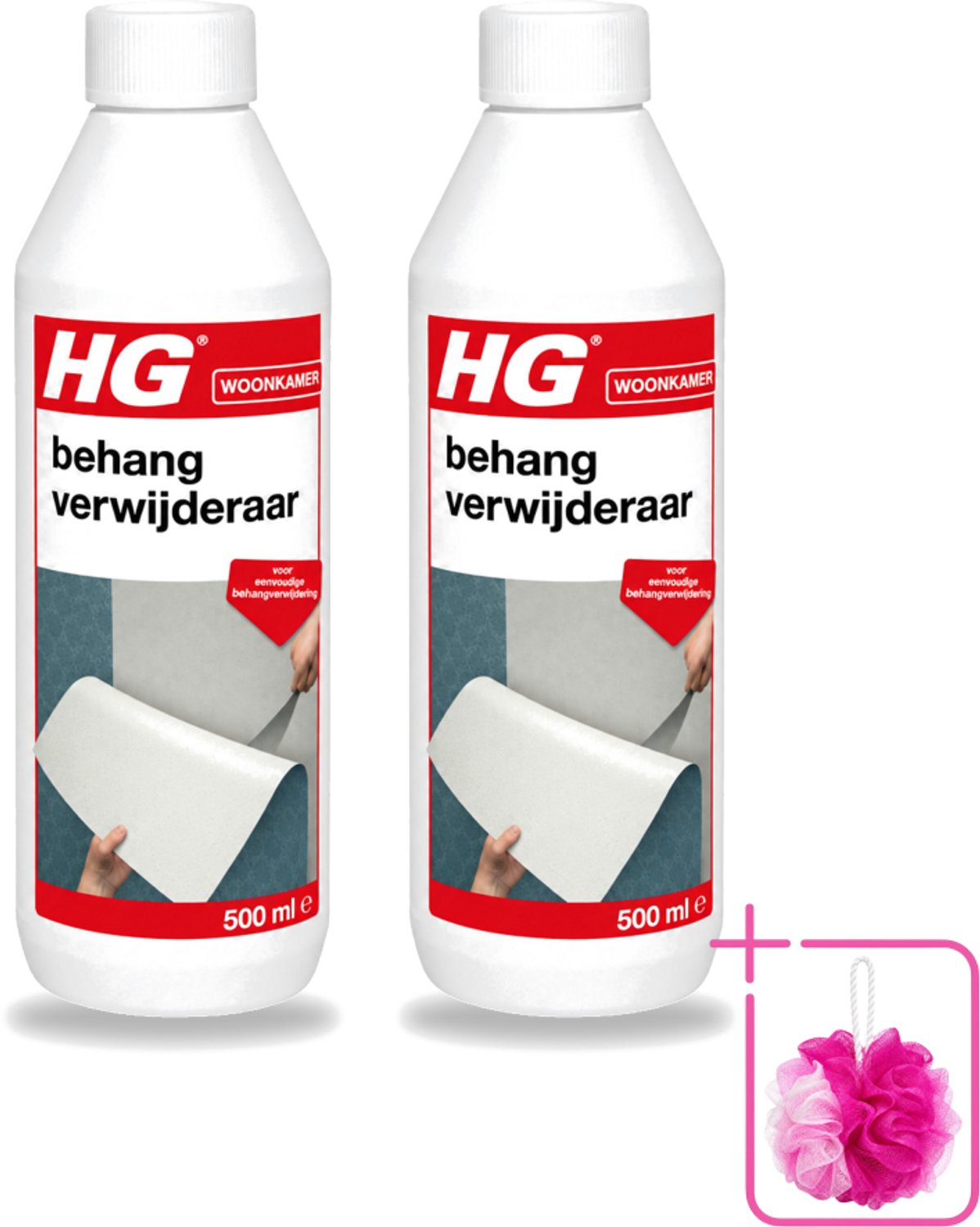 2 x HG - Behangverwijderaar - Voor Eenvoudige Behangverwijdering - 500 ml - Bulkverpakking - Behangverwijderaar - Douchemop - Behanglijm verwijderen