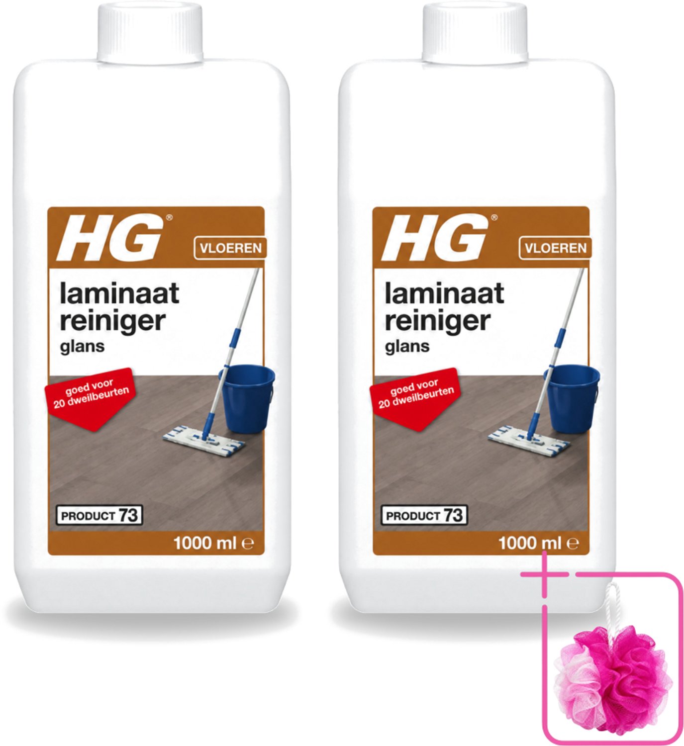 2 x HG - Laminaat, Vinyl & PVC Reiniger Glans - Concentraat - Frisse Geur - 20 Dweilbeurten - 1L - Bulkverpakking - Laminaat reinigen - Douchemop - Glans herstellen