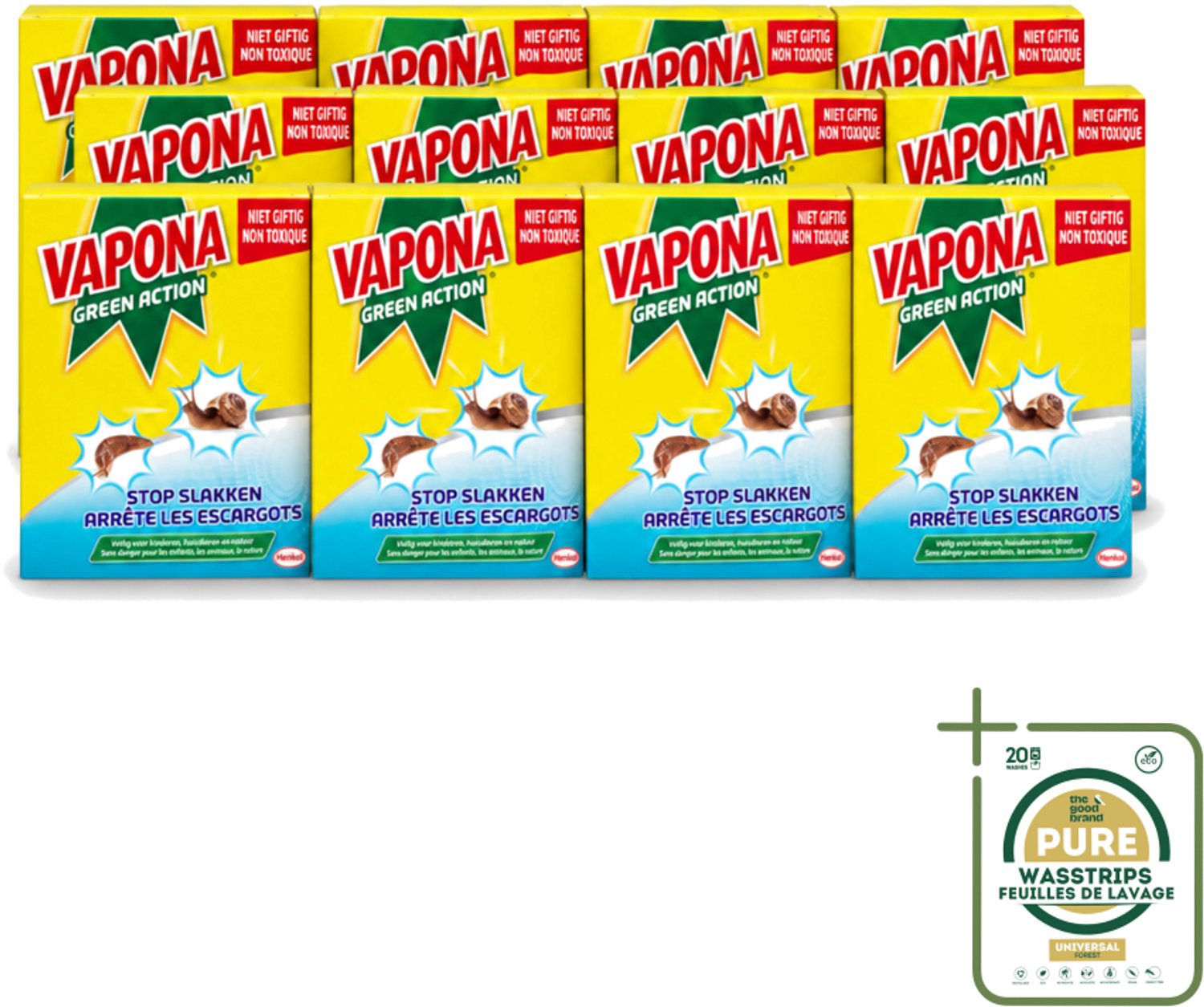 12 x Vapona - Slakkenkorrels - Green Action - Natuurlijk, Kind- & Diervriendelijk - 500g - Wasstrips - Anti-slakken Korrels - Slakken Bestrijding - Natuurlijke Slakkenbestrijding - Slakken Bescherming - Tuinbescherming