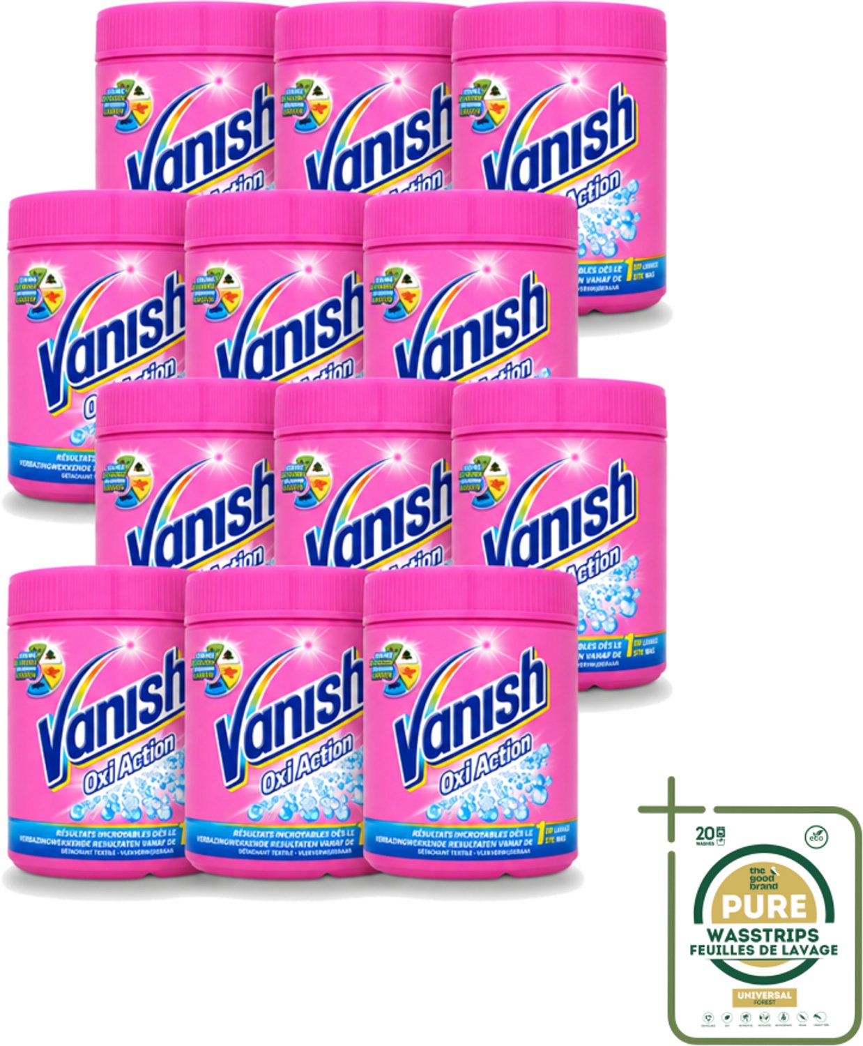 12 x Vanish Oxi Action - Vlekkenverwijderaar Poeder - Zonder Bleek - Gekleurde Was - 500 Gram - Wasstrips - Vlekverwijderaar - Gekleurde Was - Bleekvrije Wasmiddel - Vlekken Verwijderen - Wasmiddel Poeder