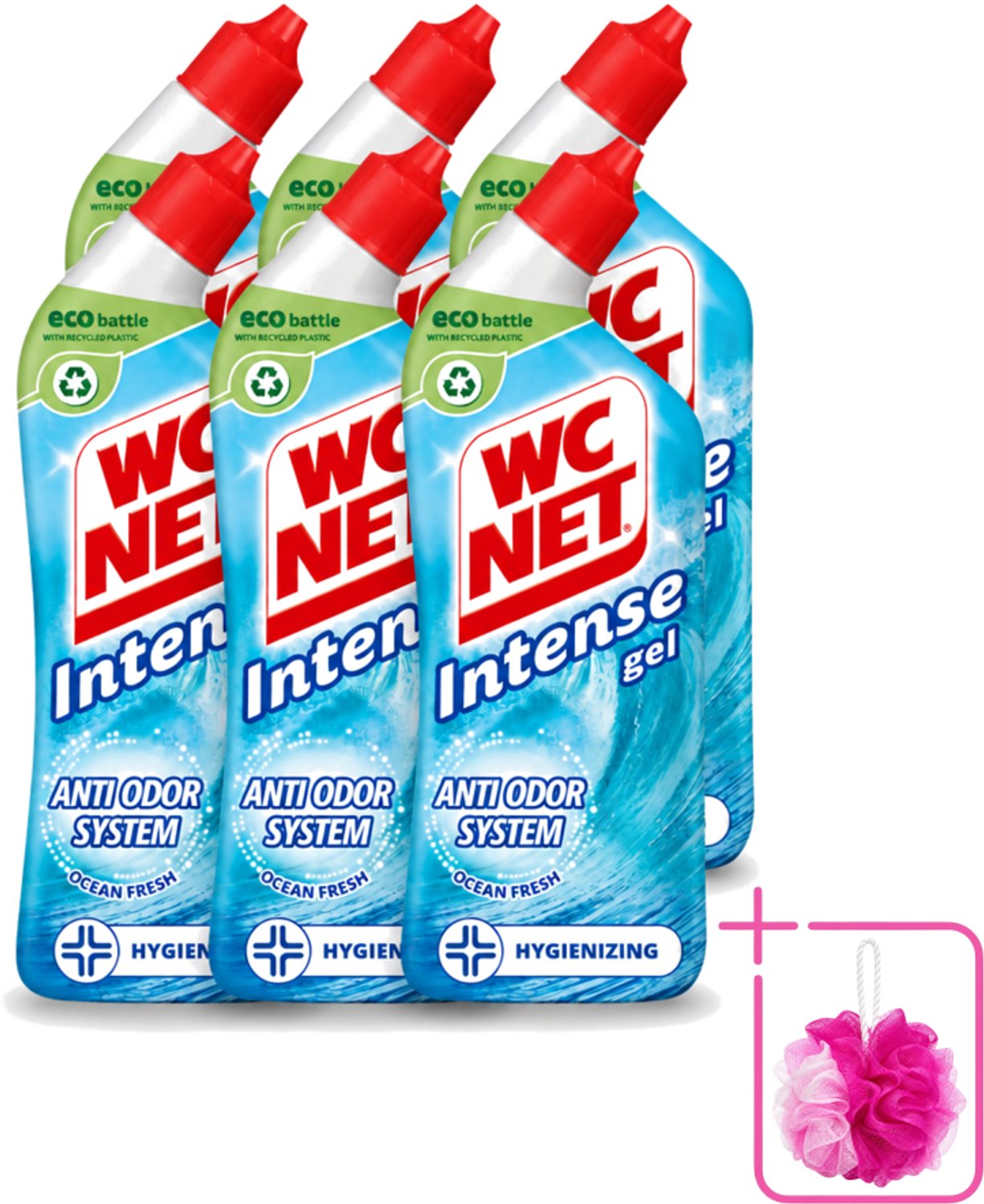 6 x WC Net - Toiletreiniger - Gel - Ocean Fresh - Verwijderd Geuren - 750 ml - Bulkverpakking - WC net - Douchemop - Toilet reinigen