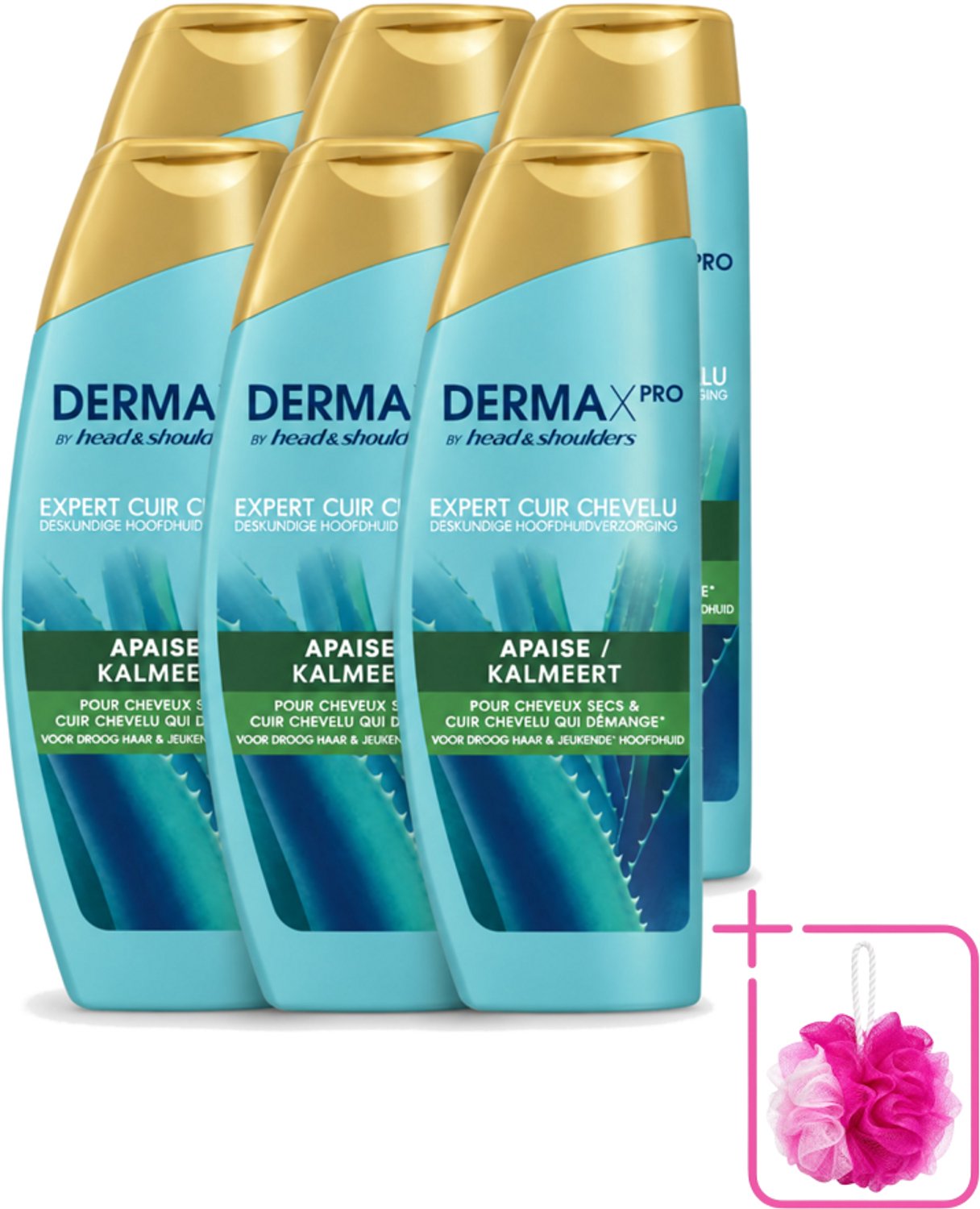 6 x Head & Shoulders - DermaX Pro - Anti-Roos Shampoo - Kalmeert - 470 ml - Bulkverpakking - Anti-roos shampoo - Douchemop - Droge hoofdhuid
