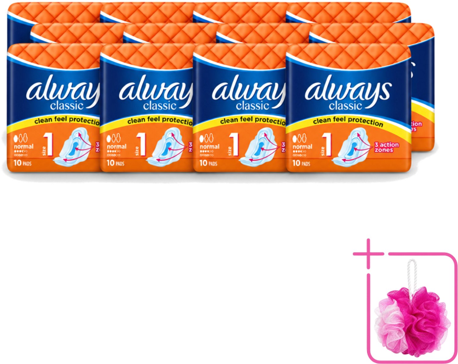 12 x Always Classic - Maandverband - Normaal met Vleugels - 10 Maandverbandjes - Bulkverpakking - Maandverband - Menstruatie