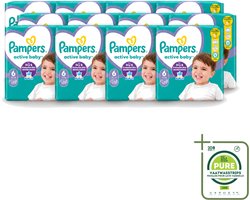 12 x Pampers – Luiers – Active Baby Maat 6 – 32 Luiers - Grootverpakking - Vaatwasstrips - Baby Luiers - Bescherming Tegen Doorlekken - Bewegingsvrijheid - Comfort - Droogheid