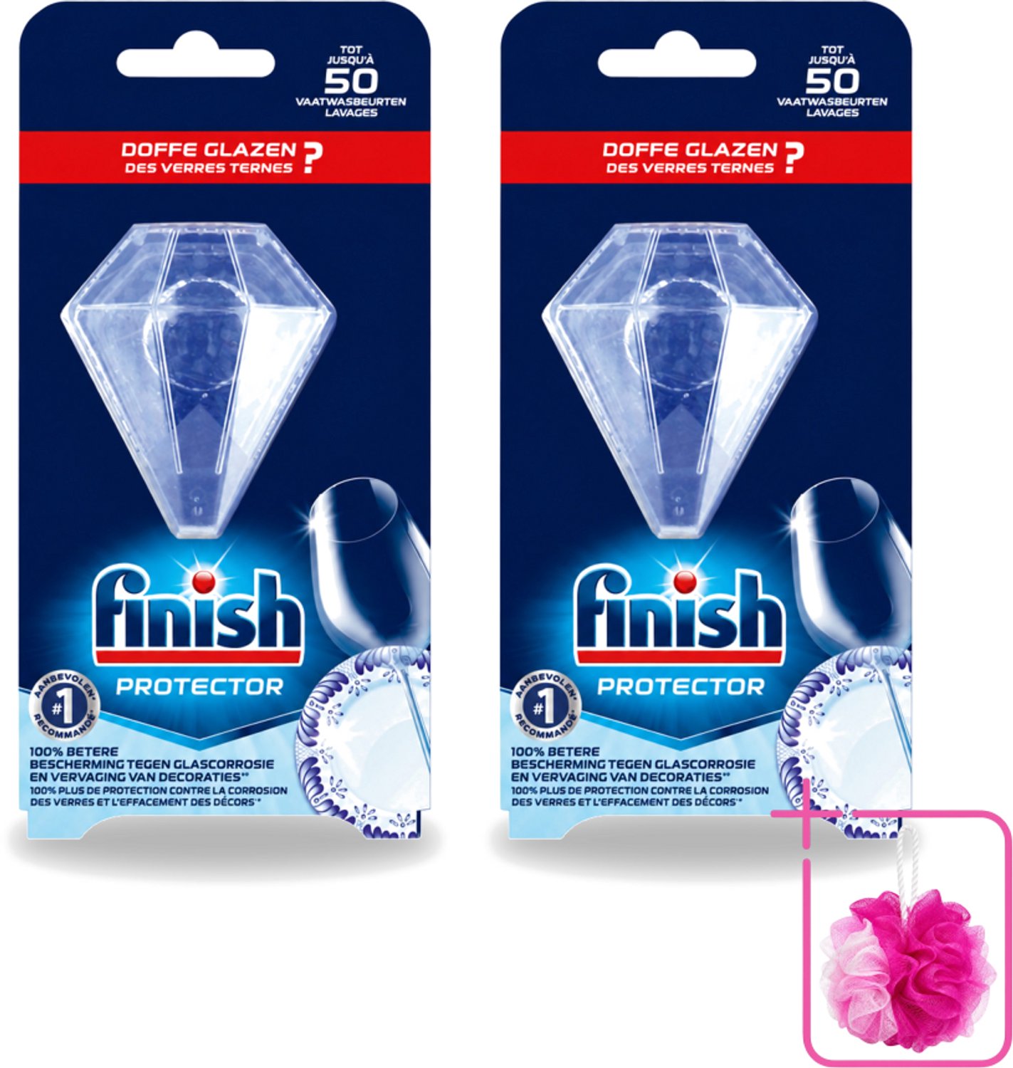2 x Finish Protector - Extra Glans - Anti-Corrosie & Anti-Vervaging - Tot 50 Afwasbeurten - Bulkverpakking - Glasbescherming - Douchemop - Serviesbescherming