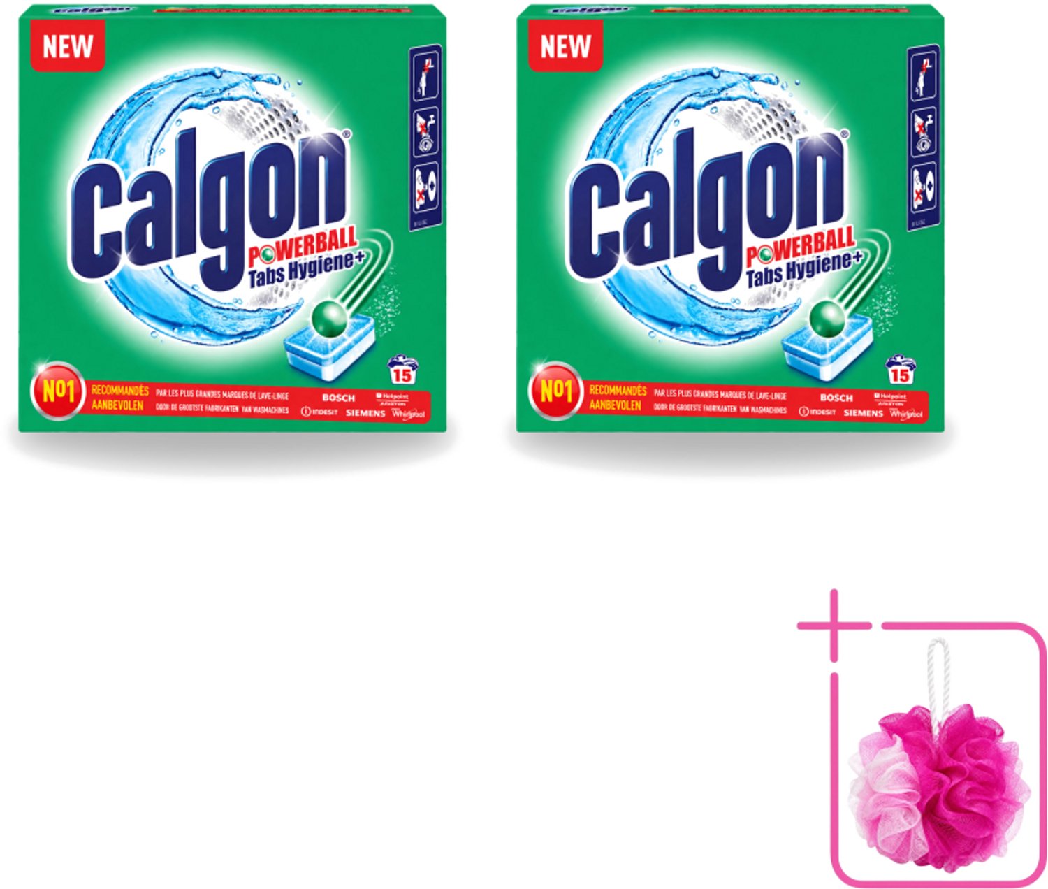 2 x Calgon - Wasmachinereiniger - Tegen Kalk - 15 Tabletten - Bulkverpakking - Wasmachine reinigen - Douchemop - Kalkvoorkomen