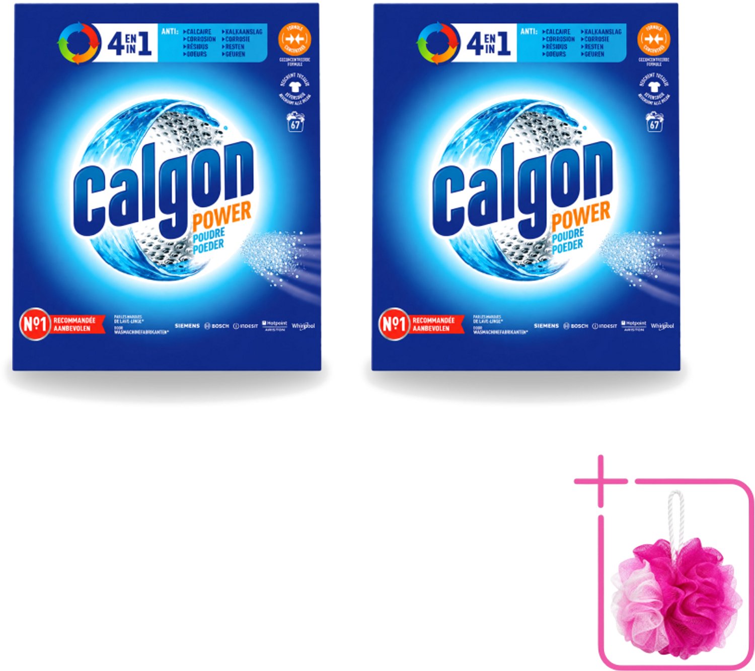 2 x Calgon - Wasmachinereiniger - Tegen Kalkaanslag / Corrosie / Wasmiddelresten / Geuren - 67 Wasbeurten - Bulkverpakking - Wasmachine reinigen - Douchemop - Kalkvoorkomen
