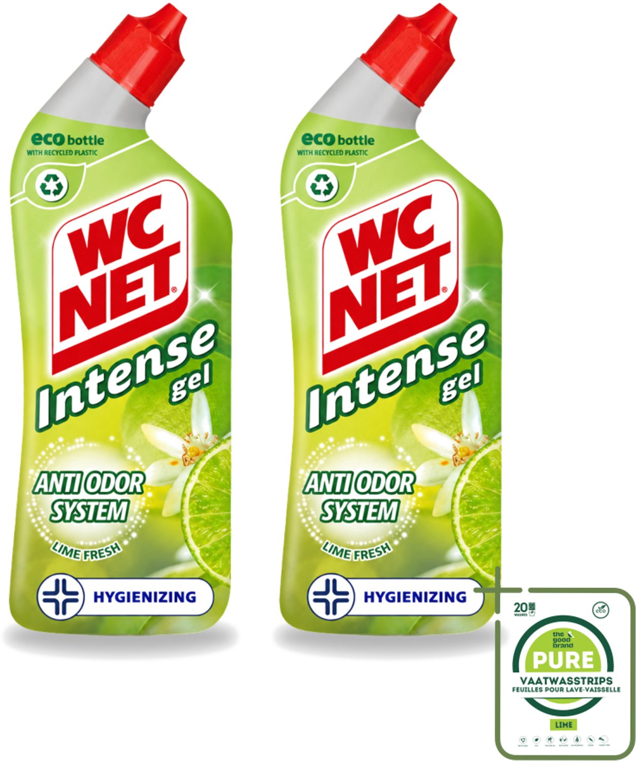 2 x WC Net - Toiletreiniger - Gel - Met Limoen- 750 ml - Grootverpakking - Vaatwasstrips - WC Net - Toilet Reiniger - Toilet Reinigen - Toilet Geur - Toilet Reinigingsgel