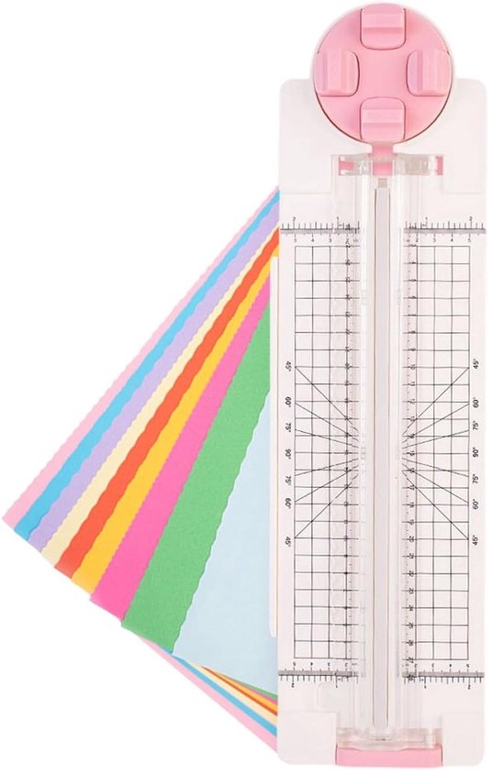Papier Snijder - Kaart Trimmer - Hobby Knutselen - 360 Graden Rotatie - 44 cm - Roze