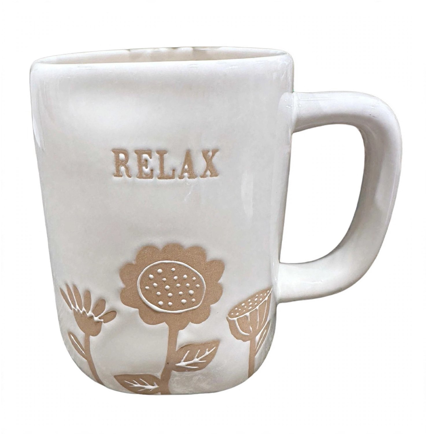 Rae Dunn - mok - beker - relax - decoratie - farmhouse - theemok - koffiemok - grote mok - mok met tekst