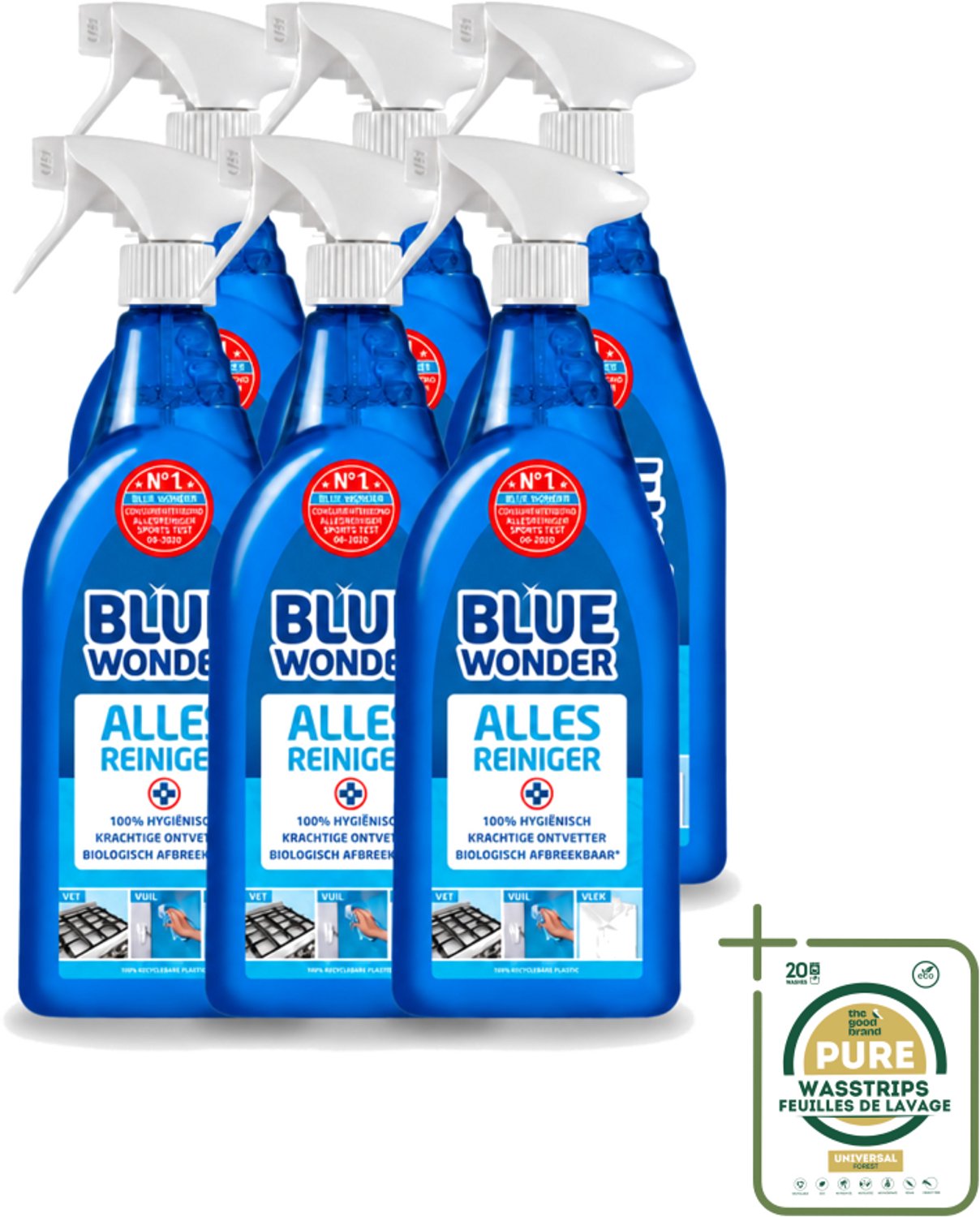 6 x Blue Wonder - Allesreiniger Spray - Krachtige Ontvetter - 750 ml - Allesreiniger - Ontvetter - Vet Verwijderen - Vuil Verwijderen - Keuken Reinigen