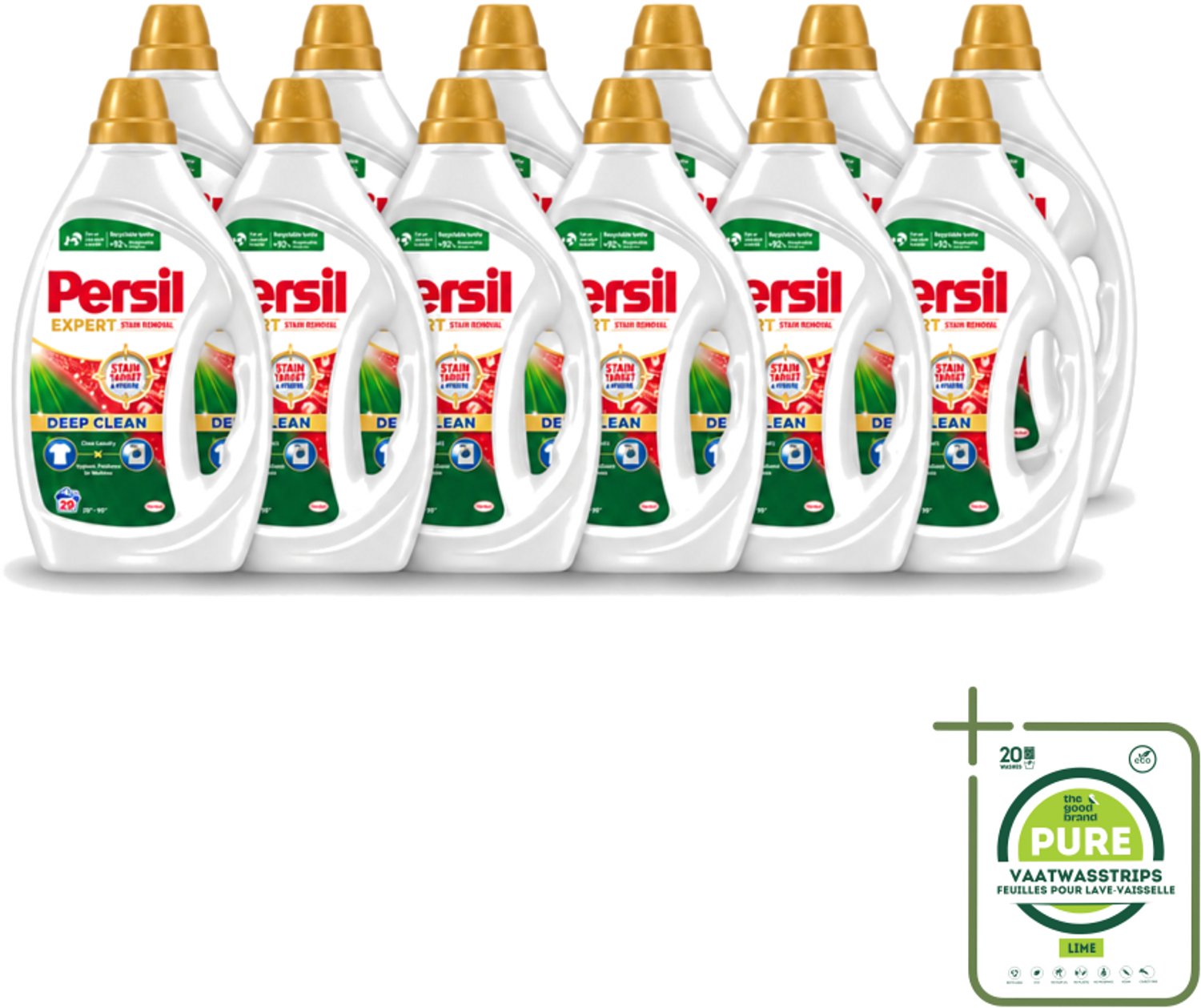 12 x Persil Expert - Vlekverwijdering - Vloeibaar Wasmiddel - Witte en Gekleurde Was - 29 Wasbeurten - Grootverpakking - Vaatwasstrips - Vlekverwijdering - Wasmiddel - Wasgoed - Wasmachine - Stofbescherming