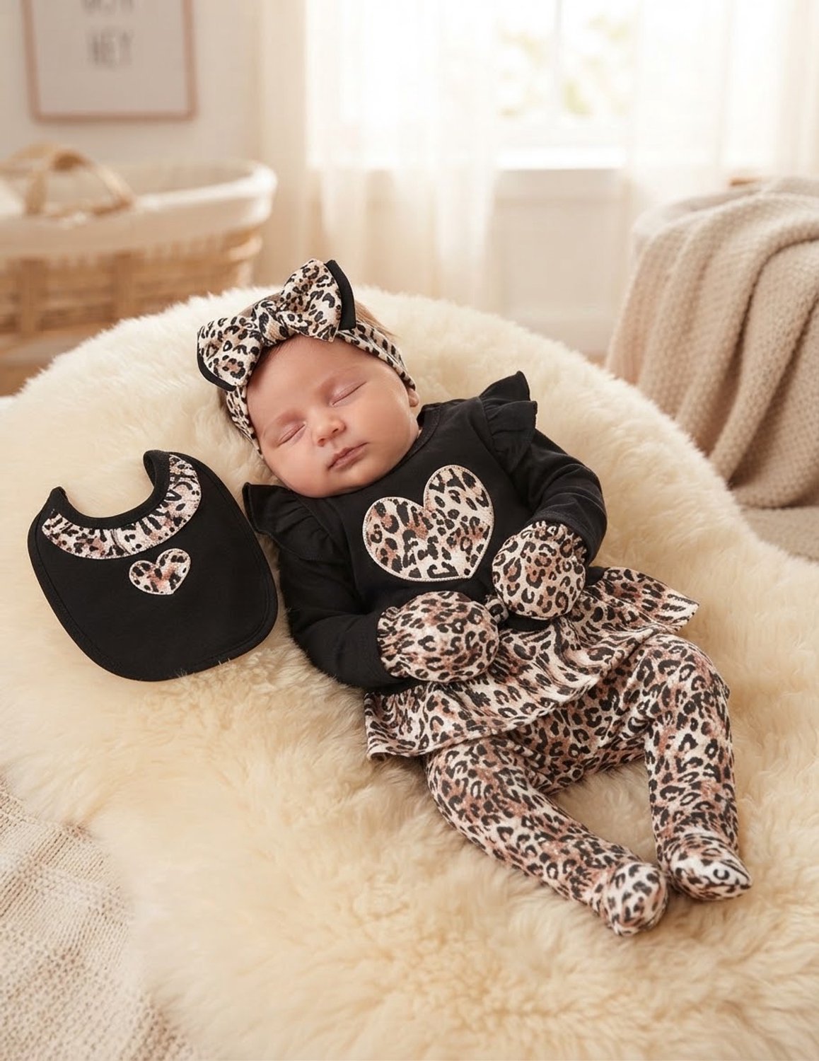 Leopard - Newborn Baby Kleding Set 5-delige kleding set meisjes - Newborn kledingset - Newborn set - Babykleding - Babyshower cadeau - Kraamcadeau