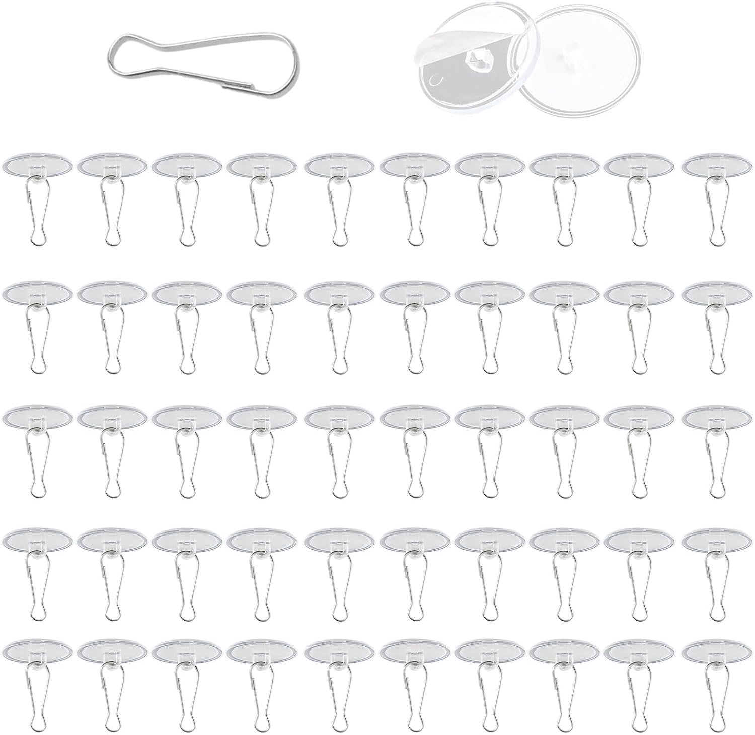 50pcs ceiling hooks, 2cm diameter, no drilling, 1.5kg load capacity, easy to install and remove, self-adhesive hooks - ShopVlot