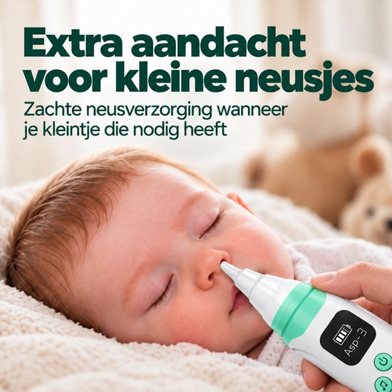 Hunnybunny® Elektrische Neusreiniger voor Baby’s met 8 Muziekjes en Licht - Neuspeer - Aspirator - Neuszuiger van Hunnybunny — afbeelding 2