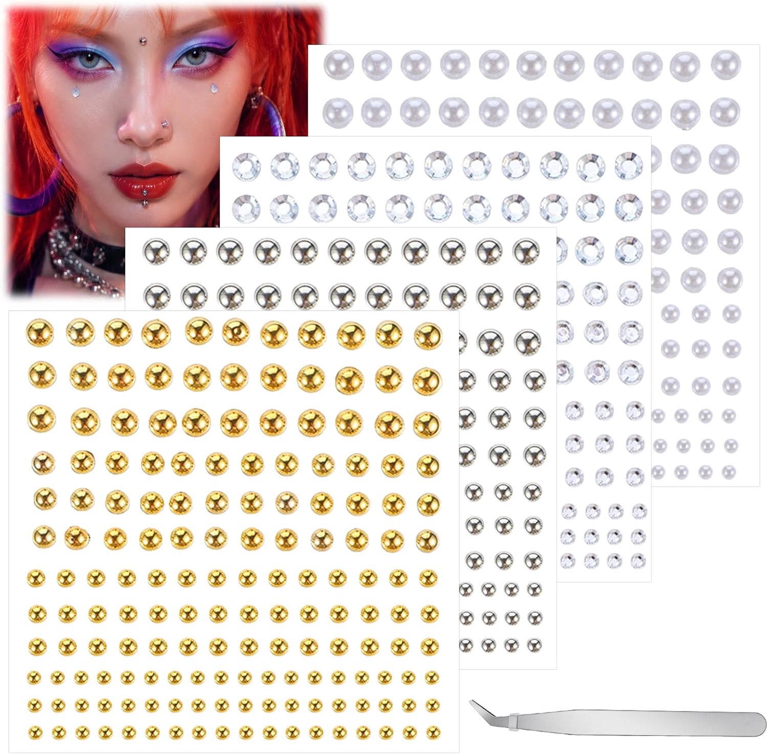 neppiercing set 660 stuks - acryl - voor lippiercing en wenkbrauwsteker - inclusief pincet - ShopVlot
