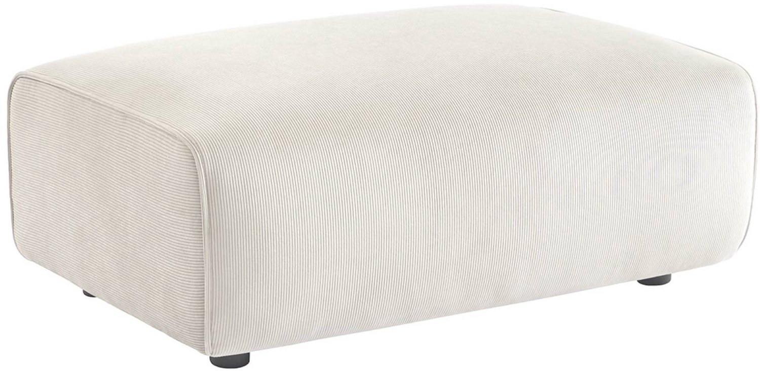 sweeek Poef, module voor bank, voetenbank voor 3-zitsbank corduroy, l 102 x b 70 x h 41cm - wallas Crème