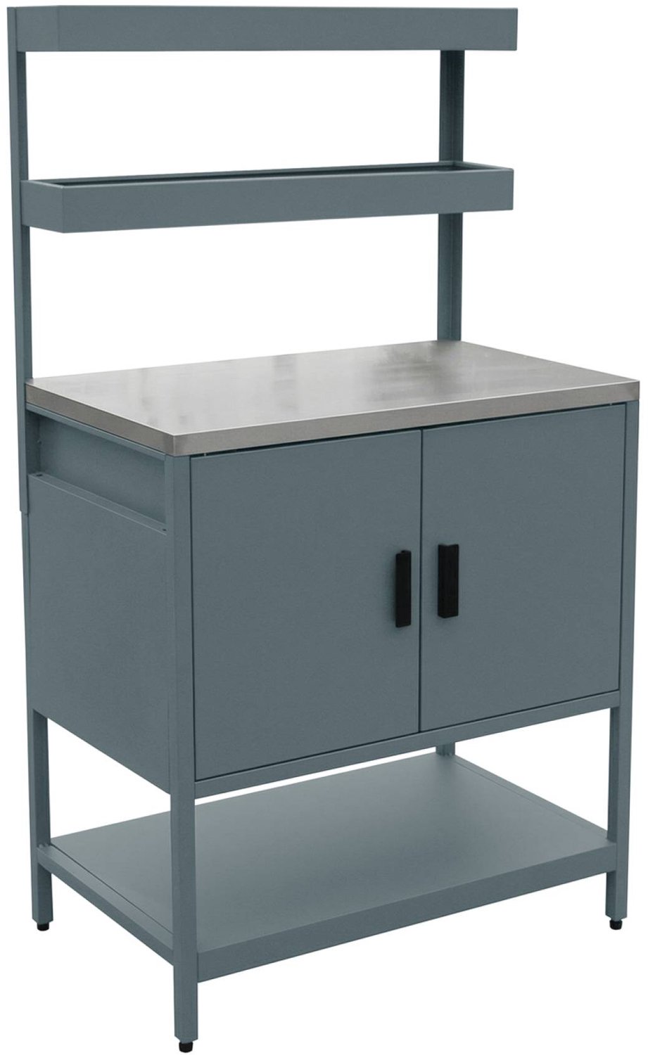 sweeek - Buitenkeukenmodule met 2 deuren en 2 hangende planken staal 80x51x142cm - naxos