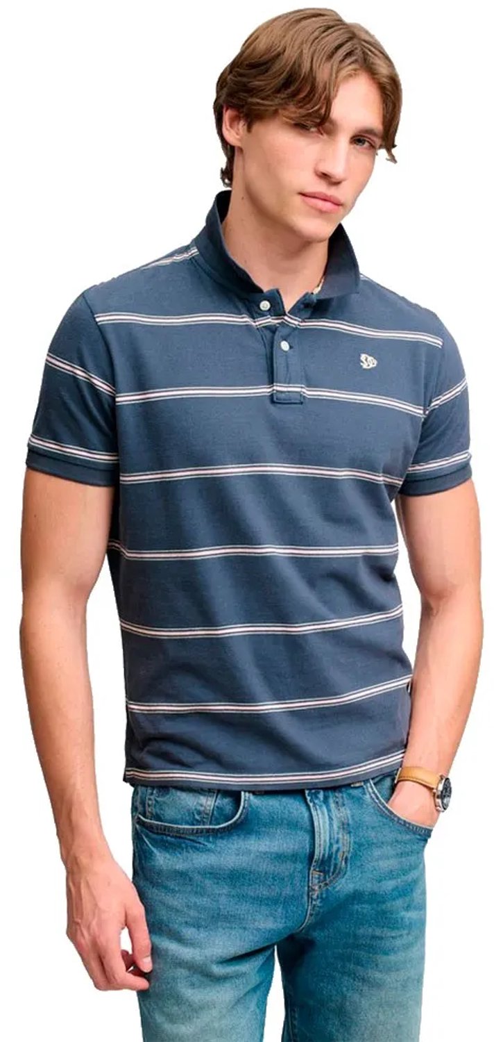 Superdry Vintage Stripe Korte Mouw Poloshirt Blauw 2XL Man