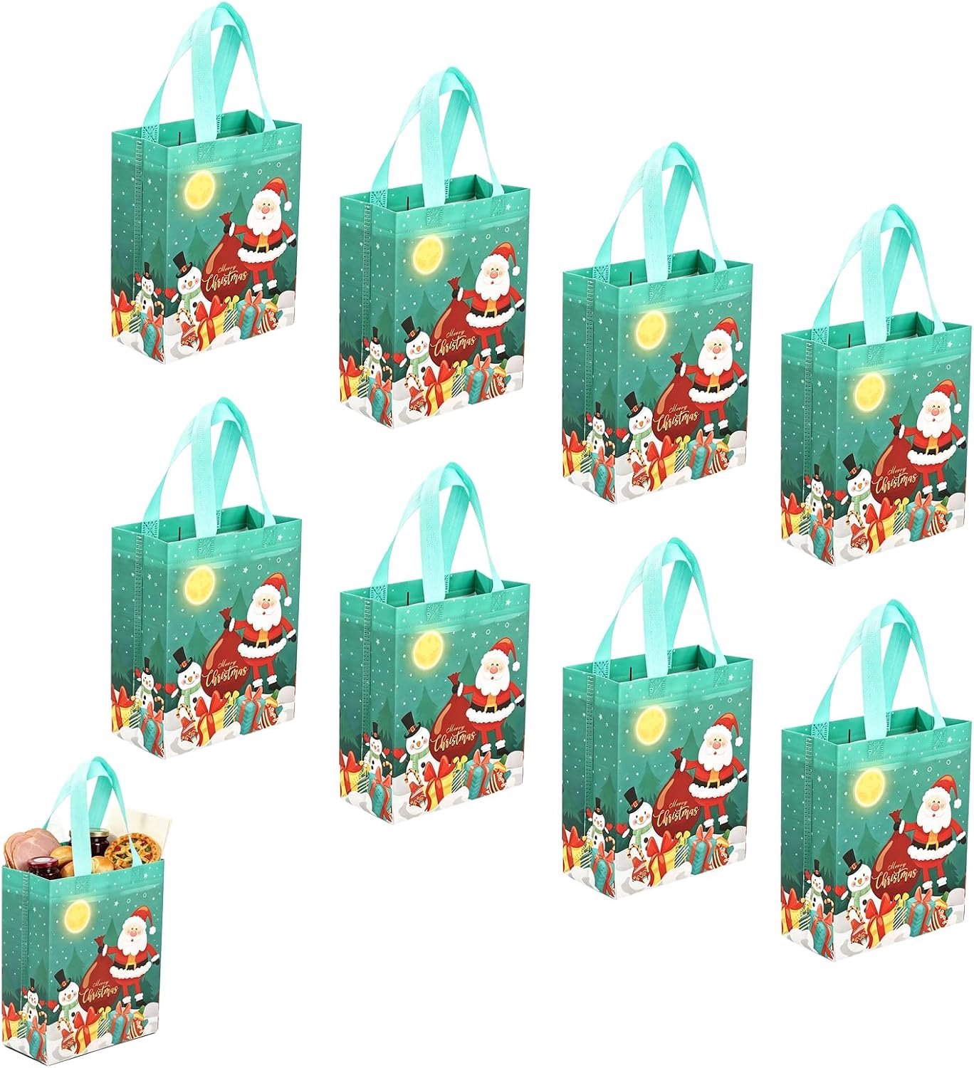 Kerstgeschenktüten 20×25×10cm - donkergrün - van vliesstof - perfect voor cadeaus - Homevero
