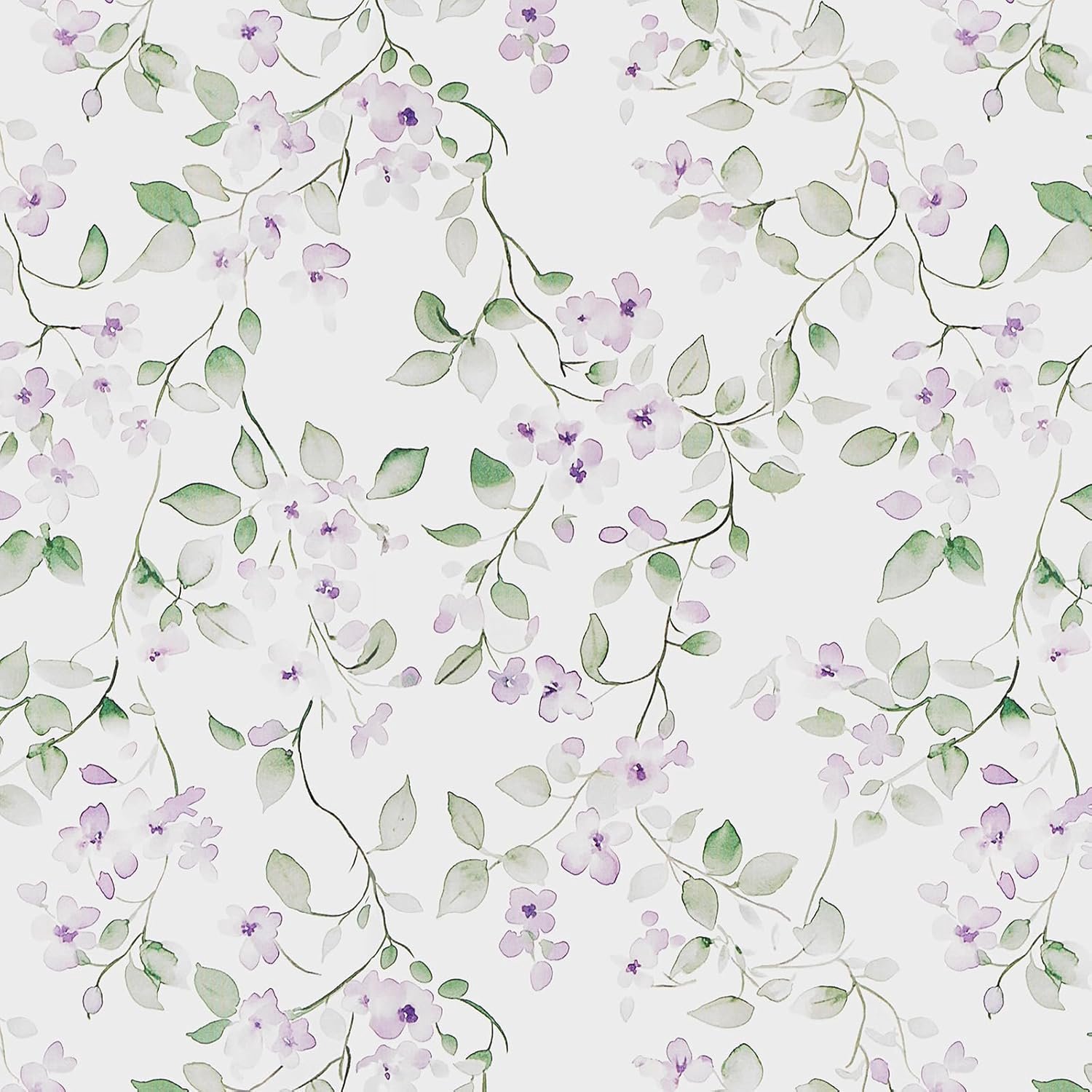 Plakwanddecoratie 44.5x500cm - Paars Bloemenprint - Vinyl - Eenvoudig aan te brengen - ShopVlot