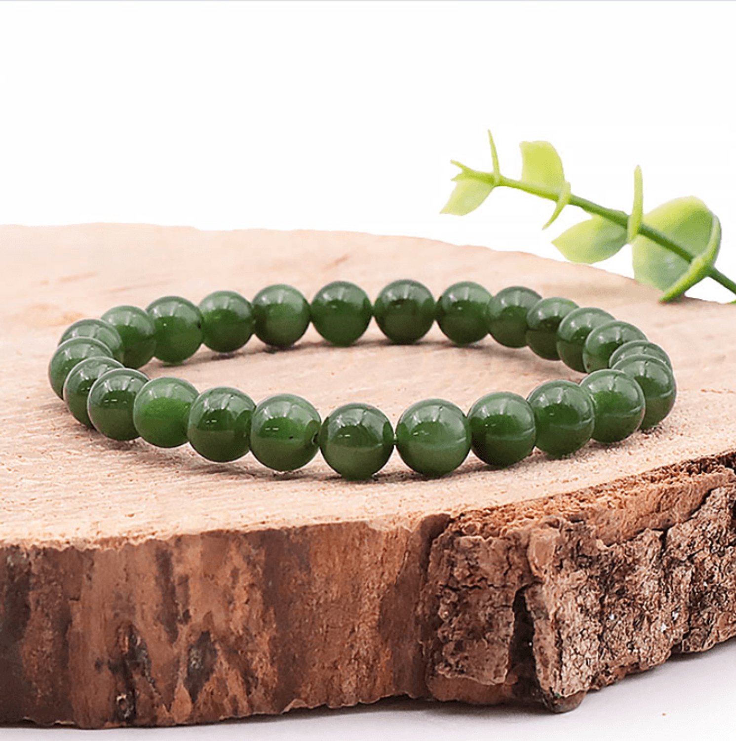 BERK Edelsteen Armband Nefriet Jade 8 mm - AA kwaliteit Zwart